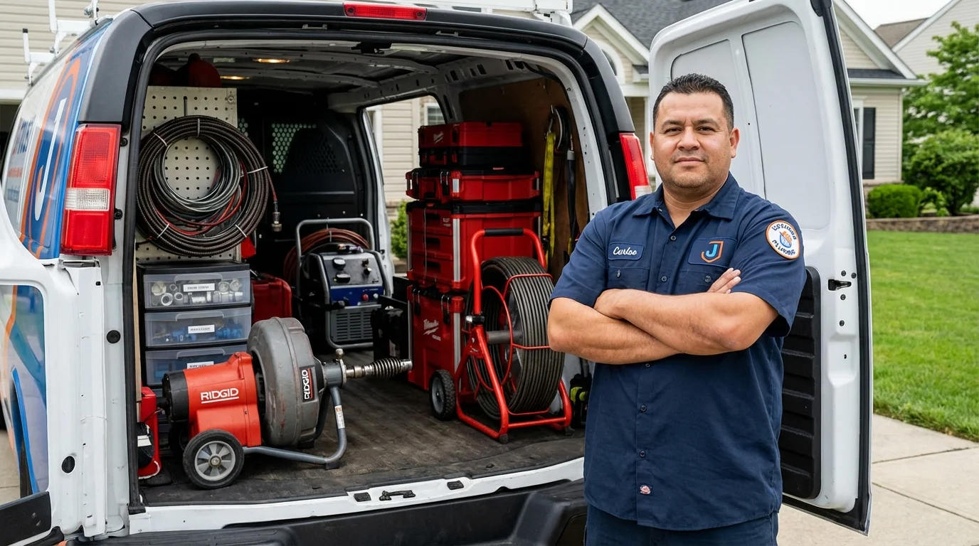 Professional drain cleaning equipment and Johns Plumbing LLC plumber in Daphne
