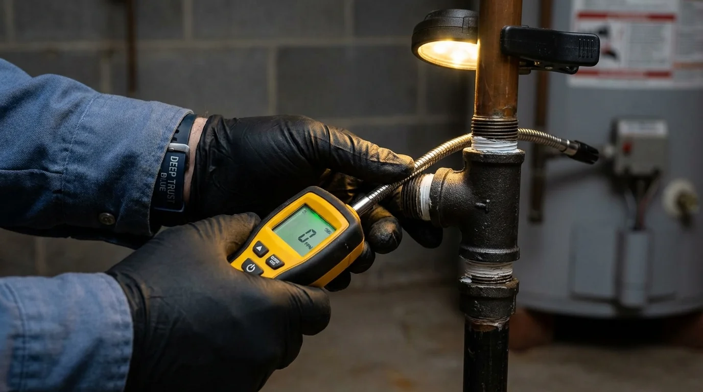 Gas leak detection with electronic sniffer by Johns Plumbing LLC in Daphne