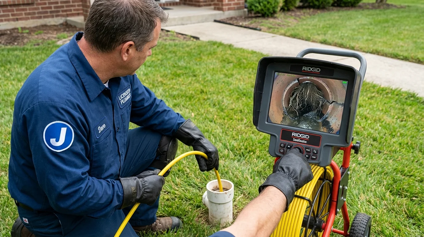 Sewer camera inspection being performed by Johns Plumbing LLC in Daphne
