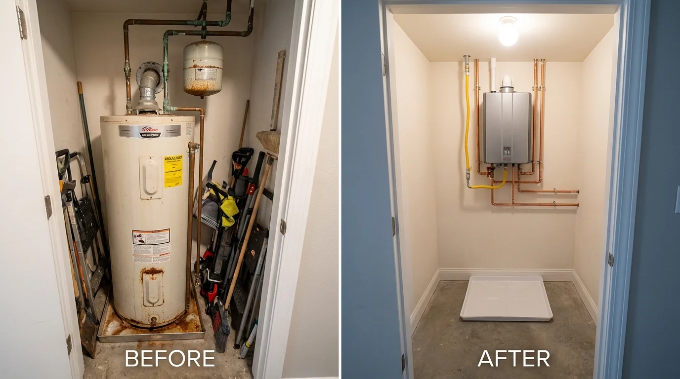 Tank water heater versus wall-mounted tankless unit comparison for Daphne, AL homeowners