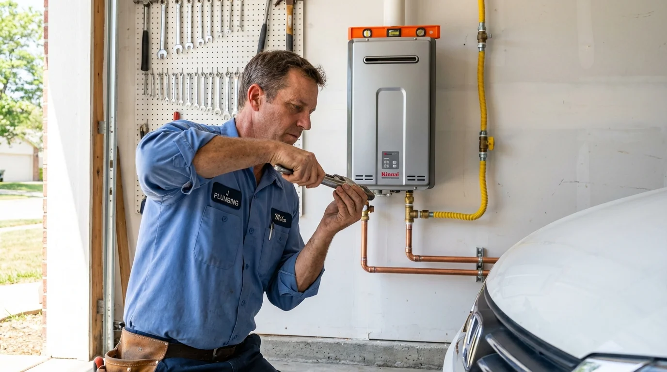 Tankless water heater installation by a Johns Plumbing LLC plumber in Daphne